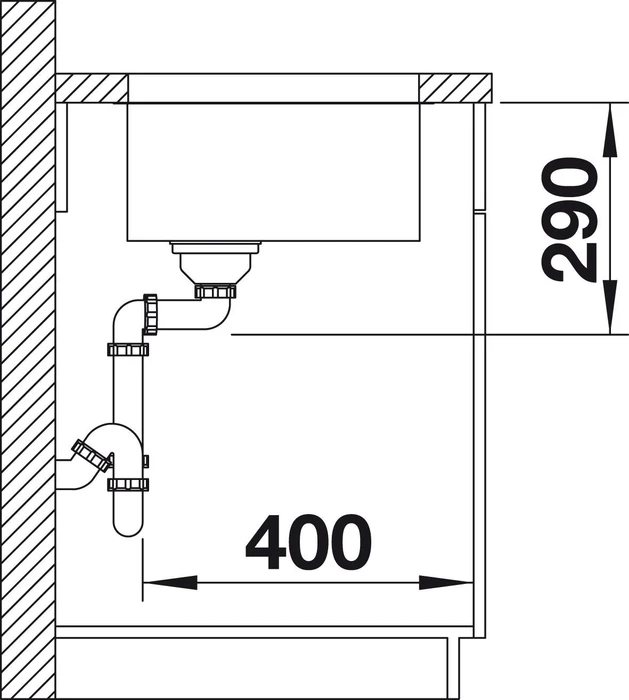 Blanco Andano 500-U InFino Unterbau Becken mittig edelstahl