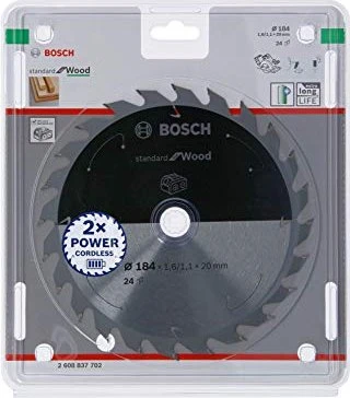 Bosch Professional Standard for Wood Kreissägeblatt 24Z, 184x1.1x20mm, 1 Stück