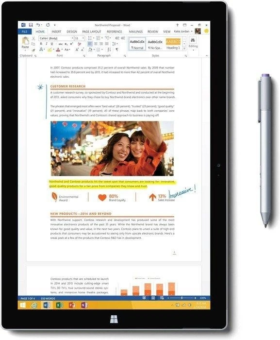 Microsoft Surface Pro 3, Core i5-4300U, 8GB RAM, 256GB
