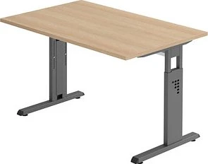 Hammerbacher Ergonomic O-Serie OS12/E Schreibtisch 120x80cm Eiche/silber