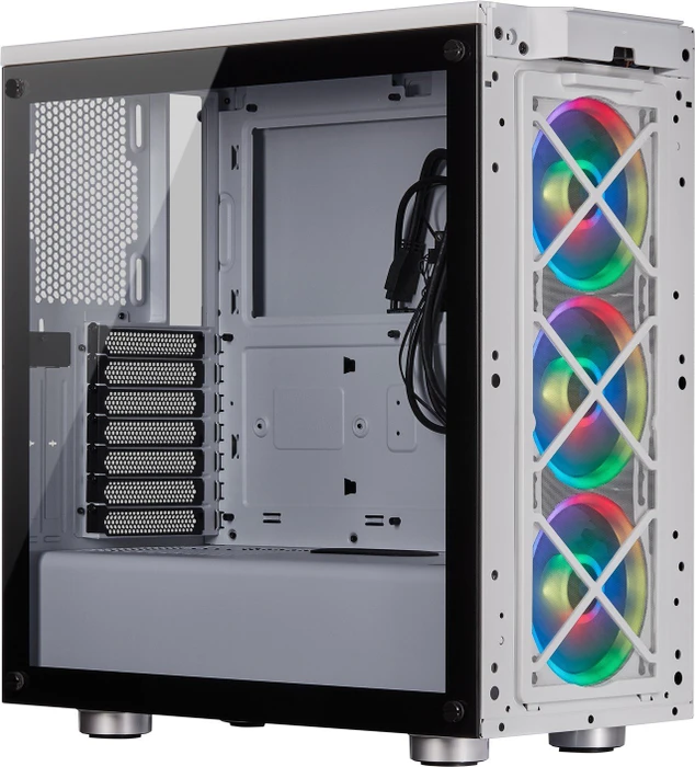 Corsair iCue 465X RGB, weiß, Glasfenster