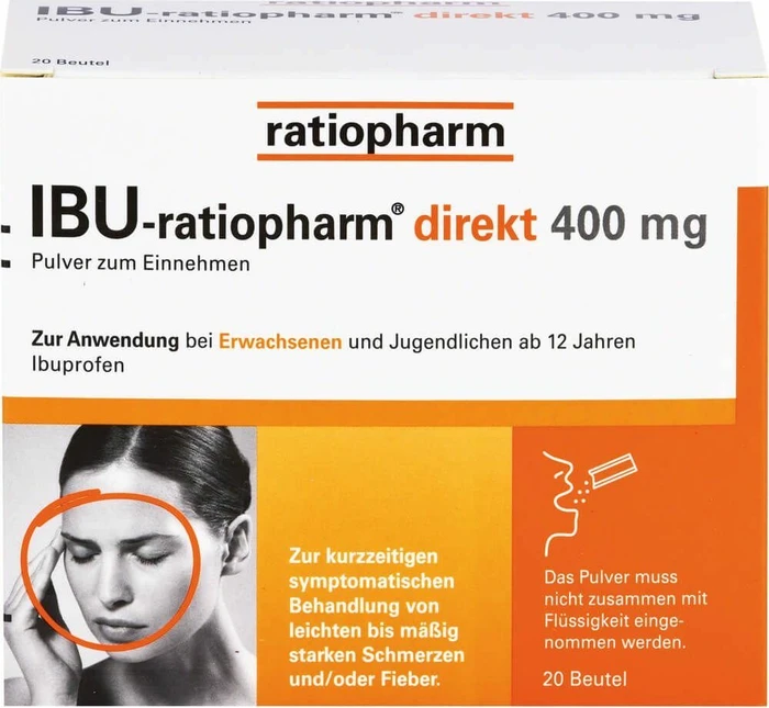 IBU-ratiopharm direkt 400mg Pulver Portionsbeutel, 20 Stück