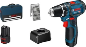 Bosch Professional GSR 12V-15 Akku-Bohrschrauber inkl. Tasche + 2 Akkus 2.0Ah + Zubehör