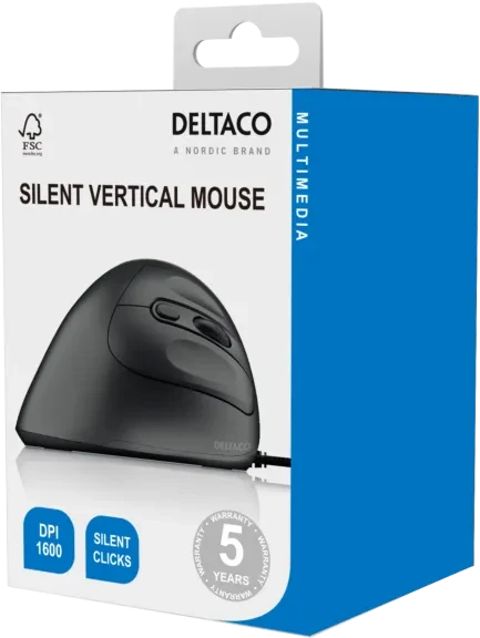 Deltaco Silent Vertical Mouse schwarz, USB