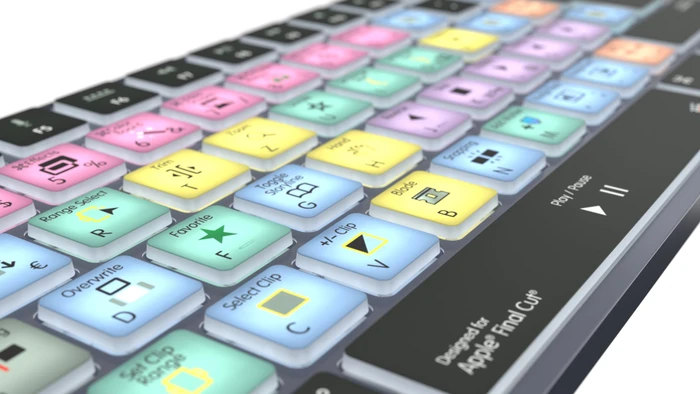LogicKeyboard Titan Wireless Apple Final Cut Pro X Mac, Titanium Gray, LEDs weiß, USB/Bluetooth, DE
