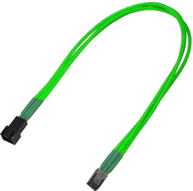 Nanoxia 3-Pin Verlängerung, sleeved, 30cm, Neongrün
