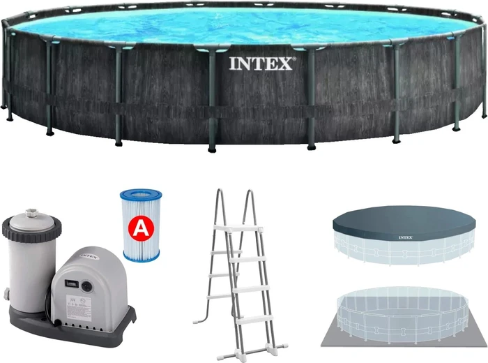 Intex Prism Greywood Frame Pool Set rund 549x122cm