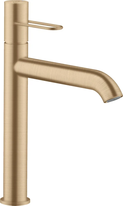 Hansgrohe Axor Uno Waschbeckenarmatur 190 mit Bügelgriff für Waschschüsseln und Ablaufgarnitur brushed bronze
