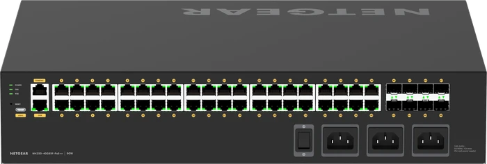 Netgear AV Line M4250 Rackmount Gigabit Managed Switch, 40x RJ-45, 8x SFP+, 2880W PoE++