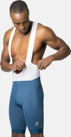 Odlo Zeroweight Tights Bib Fahrradhose kurz blue wing teal/white (Herren)