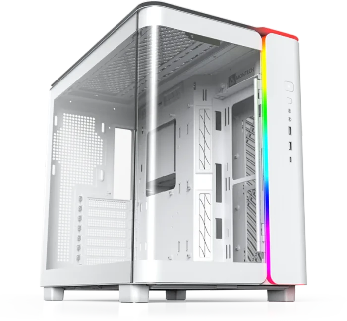 Montech King 95 Pure White, weiß, Glasfenster