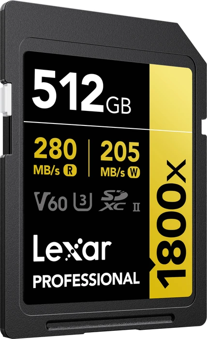 Lexar Professional 1800x Gold Series R280/W205 512GB, UHS-II U3, Class 10
