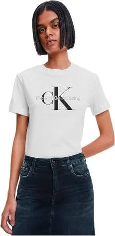 Calvin Klein Monogramm T-Shirt kurzarm bright white (Damen)