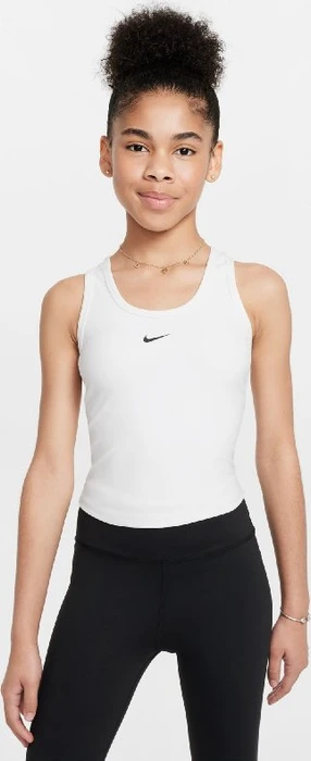 Nike One Fitted Dri-FIT Funktionsshirt ärmellos weiß/schwarz (Junior)