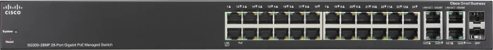 Cisco SG300 Rackmount Gigabit Managed Switch, 26x RJ-45, 2x RJ-45/SFP, 375W PoE+