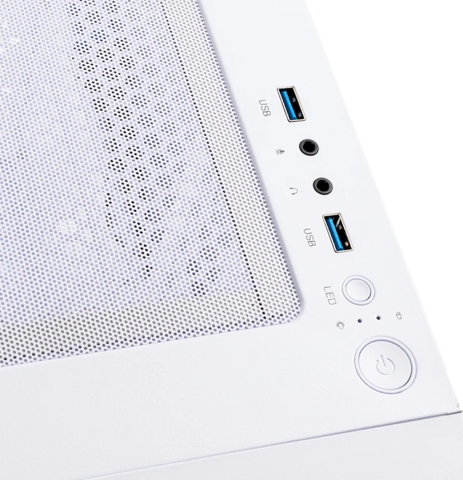 BitFenix Nova Mesh SE TG 4ARGB, weiß, inkl. 4x Lüfter, Lüfter LED RGB, Glasfenster