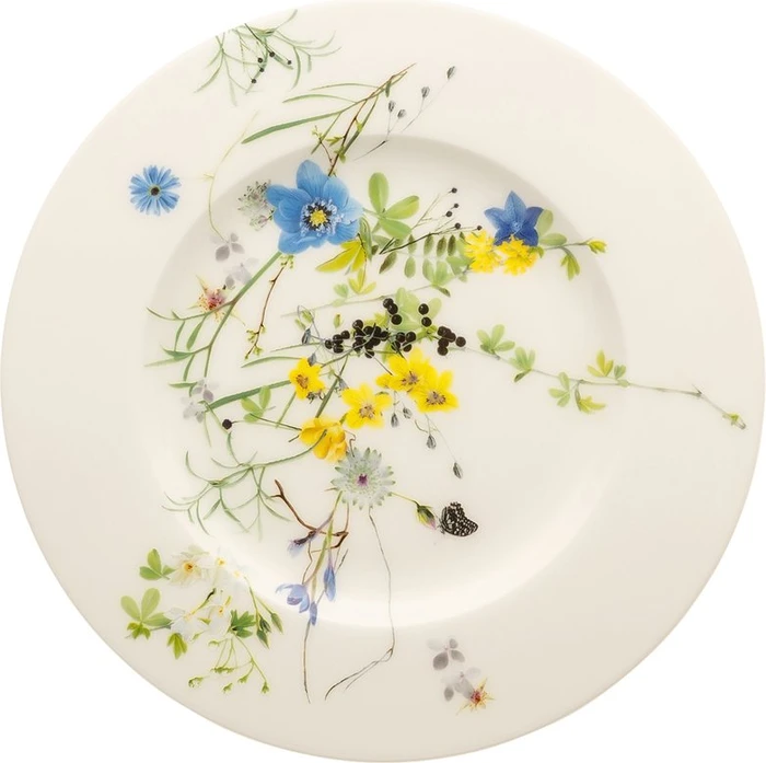 Rosenthal Brillance Bone China Fleurs des Alpes Frühstücksteller mit Fahne 19cm