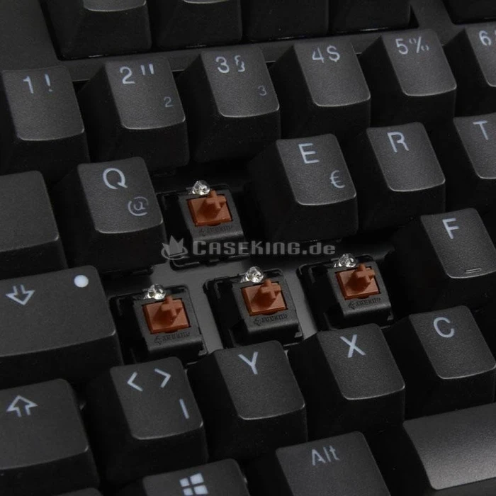 Ducky One PBT, LEDs blau, schwarz, MX BROWN, USB, DE