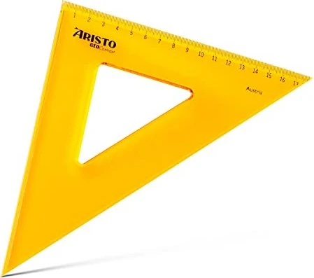 Aristo GEOContrast Zeichendreieck 45° 17cm, gelb/transparent