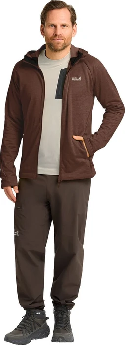 Jack Wolfskin Peak District Hooded FZ Jacke hot choc (Herren)
