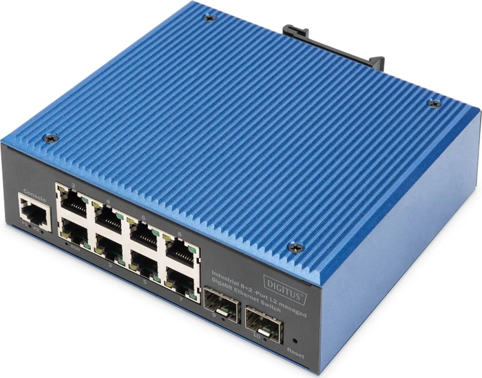 Digitus DN-65 Industrial Railmount Gigabit Managed Switch, 8x RJ-45, 2x SFP