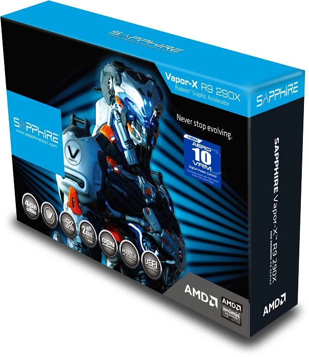 Sapphire Vapor-X Radeon R9 290X Tri-X, 4GB GDDR5, 2x DVI, HDMI, DP, full retail