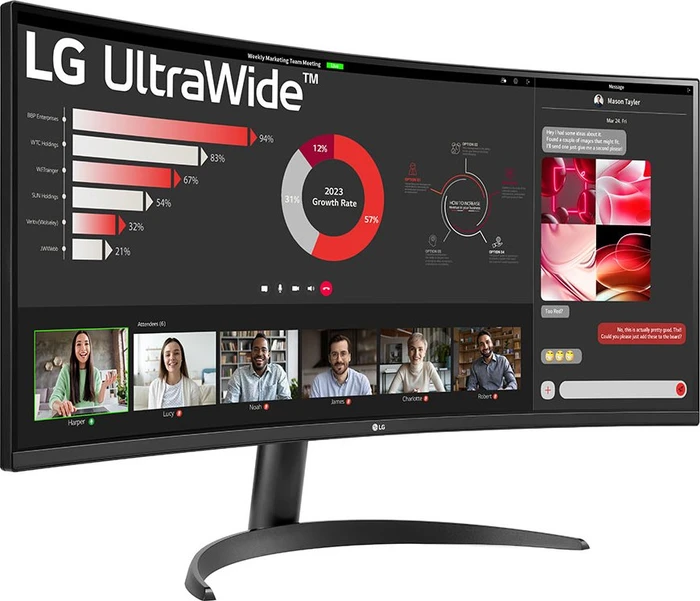 LG UltraWide 34WR50QC-B, 34"