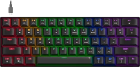 Speedlink Atmos RGB Regenbogen 60% Gaming Keyboard, schwarz, LEDs RGB, Jixian BROWN, USB, US (SL-670015-BK-US)