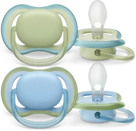 Philips Avent SCF085/21 Ultra Air Beruhigungsschnuller, 6-18M, Silikon, blau/olive, 2 Stück