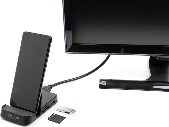 DeLOCK Smartphone Dockingstation 4K mit integrierter Halterung, USB-C 3.0 [Stecker]