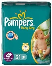 Pampers Baby-Dry Gr.4+ Einwegwindel, 9-20kg, 92 Stück