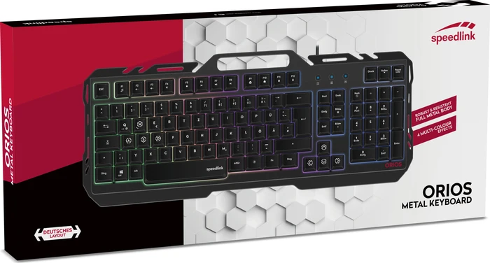 Speedlink Orios Metal, schwarz, USB, DE