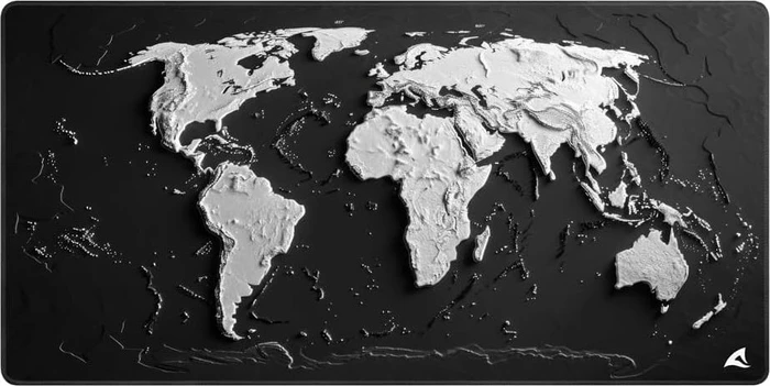 Sharkoon Skiller SGP40 D14, Mouse Mat, 1000x500mm, World Map schwarz/weiß