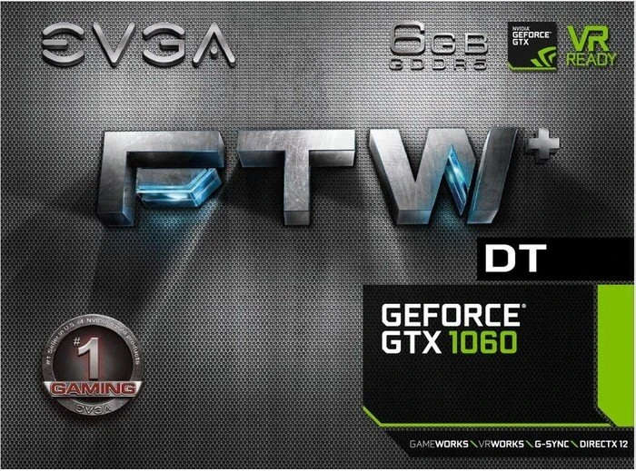 EVGA GeForce GTX 1060 FTW+ DT Gaming ACX 3.0, 6GB GDDR5, DVI, HDMI, 3x DP