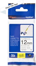 Brother TZe-FX231 Beschriftungsband, 12mm, schwarz/weiß