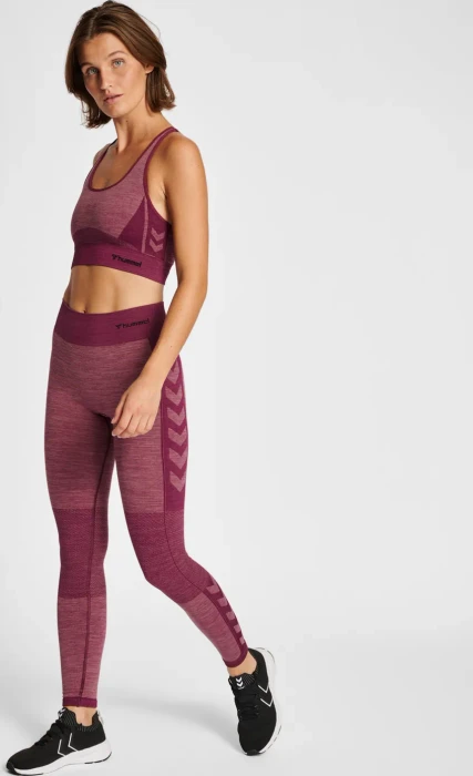 hummel CLEA Seamless Tight Hose lang grape wine (Damen)