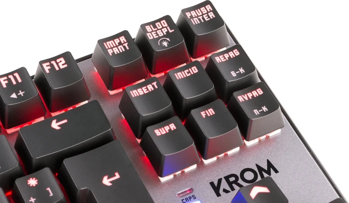 Krom Kernel TKL, LEDs RGB, grau/schwarz, Outemu Red, USB, ES