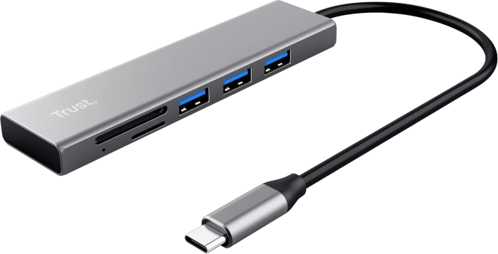 Trust Halyx USB-Hub und Kartenlesegerät, USB-C 3.0 [Stecker]
