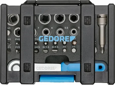 Gedore 666-U-20 Bitset/Steckschlüsselsatz inkl. Werkzeugbox, 35-tlg.