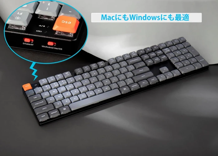 Keychron K5 Max, grau, LEDs weiß, Gateron LOW PROFILE 2.0 RED, USB/Bluetooth, US