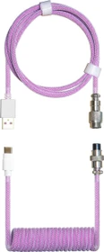 Cooler Master Coiled Cable USB-C auf USB-A, Tastaturkabel (Spiral-Textilkabel), 1.5m, Dream Purple
