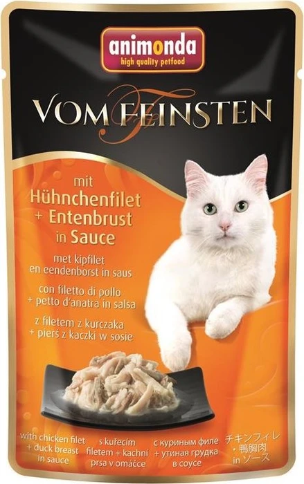 animonda Vom Feinsten Adult Hühnchenfilet und Entenbrust in Sauce, 50g