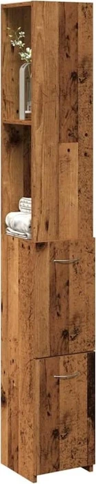 vidaXL Bad Hochschrank 25x26.5x170cm altholz-optik