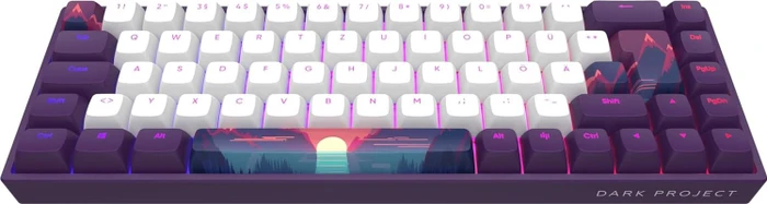 Dark Project 68 Sunrise Gaming Keyboard, weiß/violett, LEDs RGB, g3ms Sapphire, USB, DE