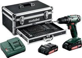 Metabo BS 18 Set Akku-Bohrschrauber inkl. Koffer + 2 Akkus 2.0Ah + Zubehör