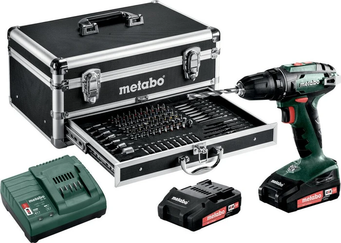Metabo BS 18 Set Akku-Bohrschrauber inkl. Koffer + 2 Akkus 2.0Ah + Zubehör