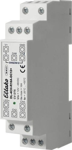 Eltako DL-4CH-R16A-DC12+ DALI LED-Dimmer 4-Kanal, 16A, Dimmaktor