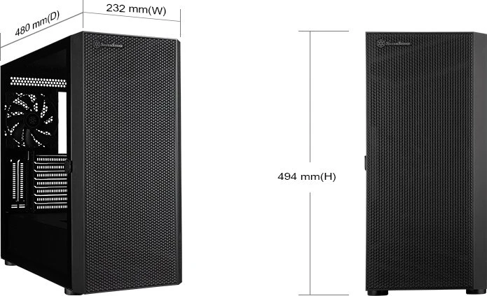 SilverStone Seta H1, schwarz, Glasfenster