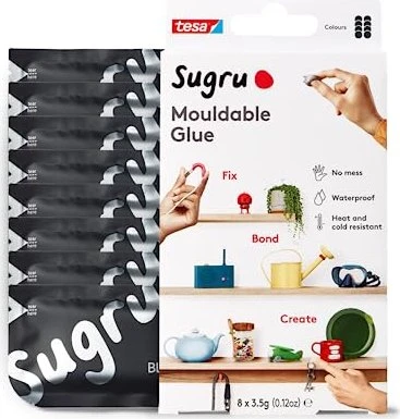 tesa Sugru Klebeknete schwarz, 8 Stück