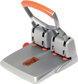 Rapid Supreme HDC150/4-Loch Registraturlocher, orange/silber